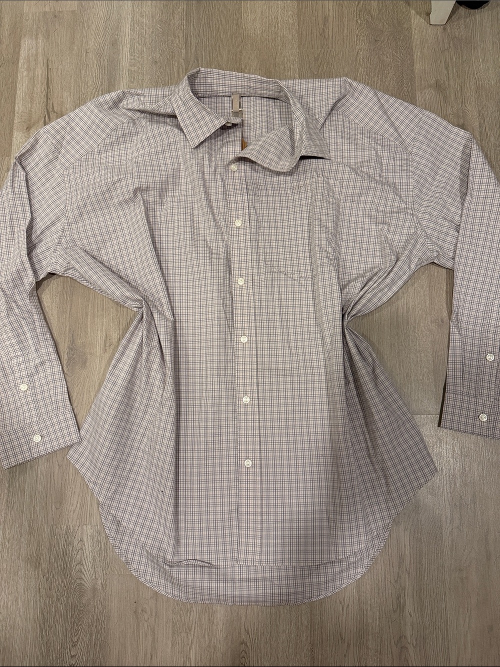 NWT SKIMS Cotton Poplin Plaid Dress Shirt